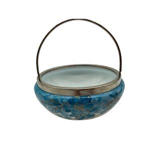 Hand Painted Satin Glass Bon Bon Dish